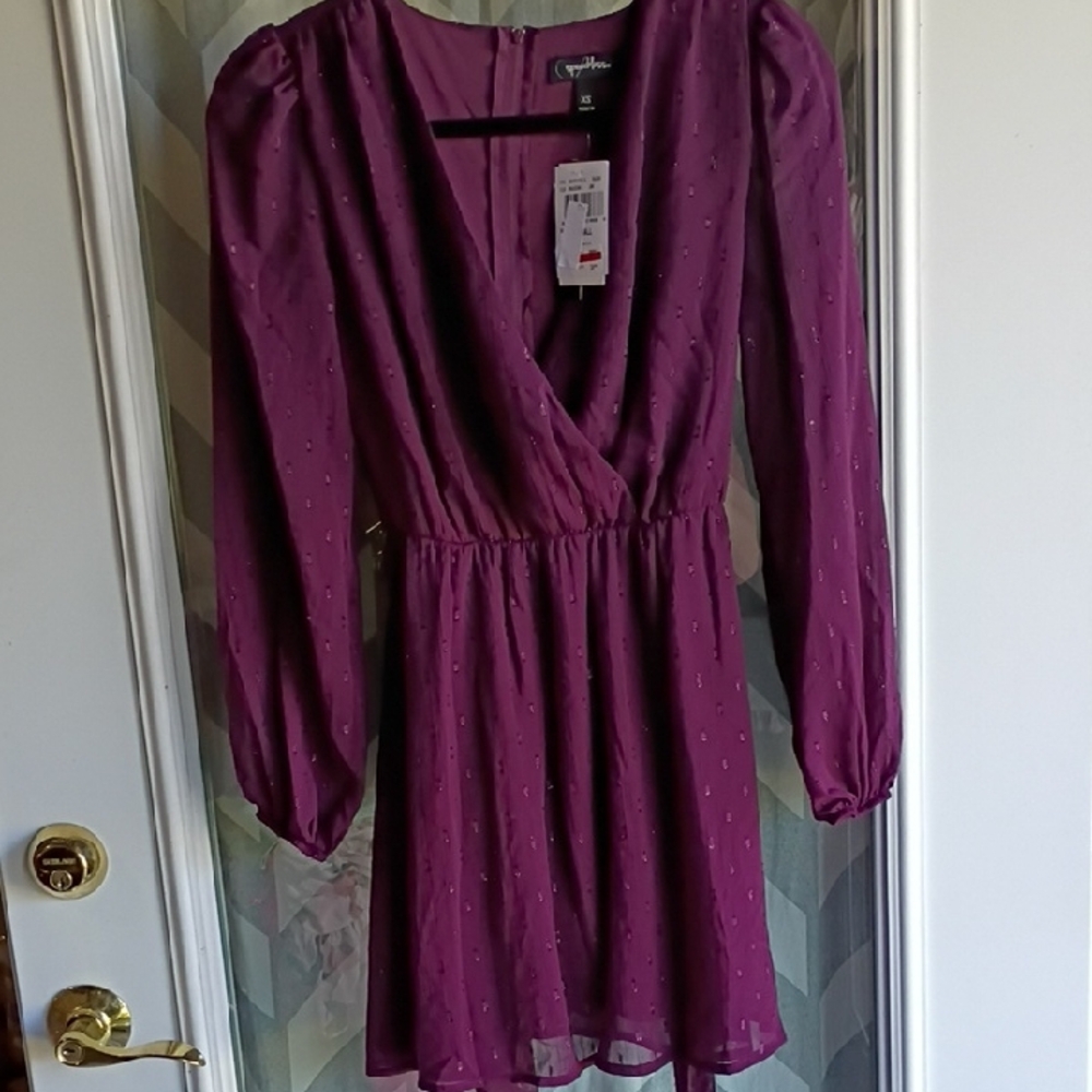 Speechless Plum Long Sleeve Dress